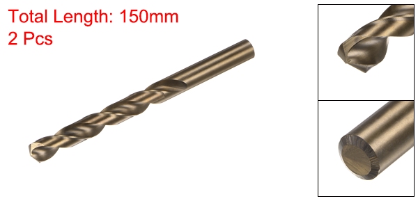 uxcell 2個セット 12.7mm切削径 ラウンドシャンク 高速鋼 コバルト メトリック ツイ ストドリルビット ロータリーツールの通販は