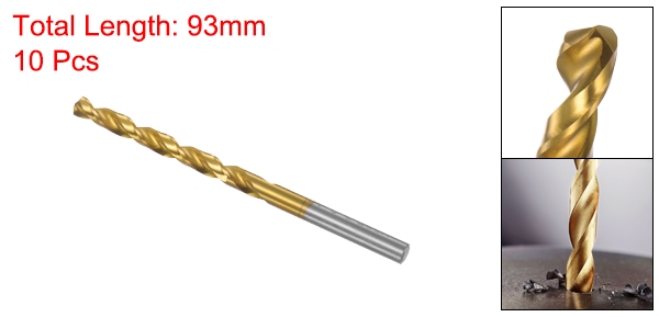 uxcell ハイスピードスチール製のストレートシャンクツイ ストドリルビット完全に研磨されたチタンコーティングドリル径5.7mm全長34mmドリルビット長12mm10個入りの通販は 4,880円