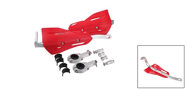 X AUTOHAUX レッドオフロードオートバイATV用アルミ合金ハンドルバーマッ ドガード防風防衝撃プラスチックハンドガード1セットの通販は