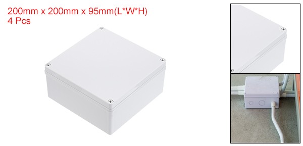 uxcell 7.87 x 7.87 x 3.74 ジャンクションボックス 防塵型 DIY電子配線ボックス エンクロージャ プロジェクトケース A BS製 DIY電子プロジェクト用 グレー 4個入りの通販は 8,171円