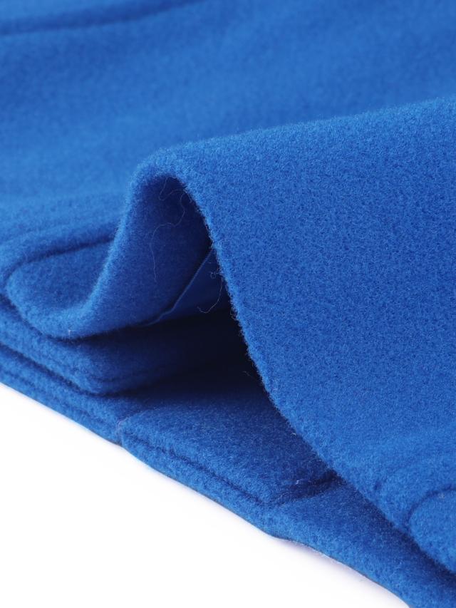 Allegra K ロングコート アウター 丸襟 シングルブレスト ボタン レディース ロイヤルブルー M