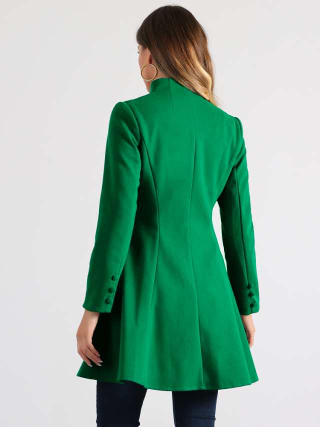 Allegra K ウィンターコート シングルブレスト Aラインジャケット 長袖 スウィング レディース グリーン XSの通販は Allegra K ウィンターコート シングルブレスト Aラインジャケット 長袖 スウィング レディース グリーン XSの通販は
