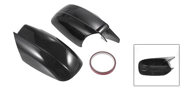 X AUTOHAUX Dodgeに対応チャージャー2011-2021用のペアカーリアビュードライバーパッセンジャーサイドミラーカバーキャップオーバーレイブラックカーボンファイバー。ミラーガードカバーエクステリアトリムの通販は
