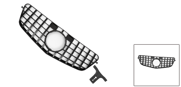 X AUTOHAUX メルセデスベンツに対応E300 2009-2013用フロントアッパーフードバンパーグリル AMGスタイル 黒い