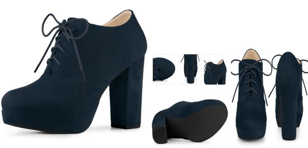 Perphy アンクルブーツ チャンキーヒール レースアップ レディース ネイビーブルー 27.0 cmの通販は 5,013円