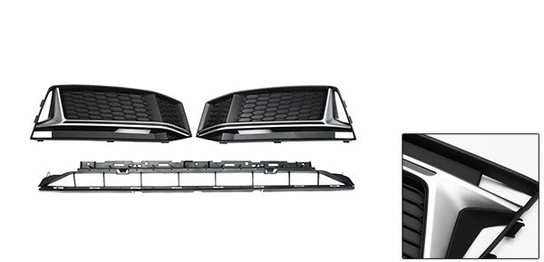 X AUTOHAUX Audiに対応A4 B9 2016-2018 S-Line用フロントロアフードバンパーグリルフォグライトグリルカバー ブラック 1セットの通販は