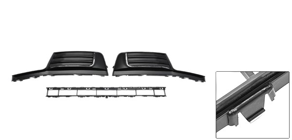 X AUTOHAUX Audiに対応A3 A3PA 2017-2020用フロントロアフードバンパーグリルグリルフロントロアバンパーキドニーグリルグリルハッチバックトリムブラック1セットの通販は