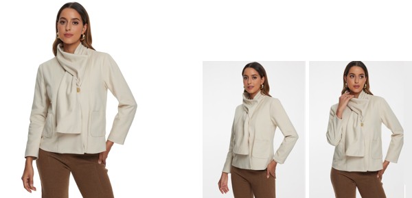 Allegra K レディース ダブルブレスト オーバーコート スカーフ 冬アウター ファッション ピーコート ベージュ M