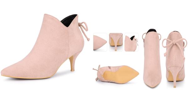 Perphy 女性用ポインテッドトゥボウキトゥンヒールアンクルブーティ ダストピンク 26.5cmの通販は