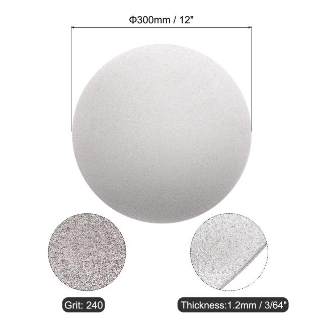 uxcell ダイヤモンド研磨研削ディスク 12（300mm） 240番目の中央穴なし フラットラップディスク 宝石 タイル 磁器 ガラス 石 金属用の研磨ディスク 研磨ホイールの通販は