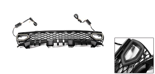 X AUTOHAUX Dodgeに対応チャージャー2015-2023用フロントアッパーバンパーグリルグリルフェイスリフトSRTに対応スタイルライトブラックの通販は