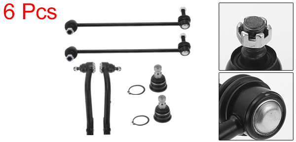 X AUTOHAUX ヒュンダイに対応サンタフェ2001-2012 kiaに対応ソレントに対応2011-2012用のフロントサスペンションキットアウタータイロッドエンドフロントスウェイバーリンクボールジョイント6個セットNo.K90375の通販は