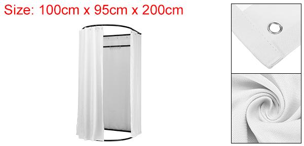 uxcell 衣料品店の試着室 遮光カーテン付き 移動式プライバシー保護更衣室 更衣室 衣類フック付き オフィス用 ホワイトの通販は