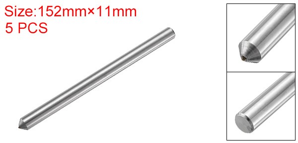 uxcell 5個のダイヤモンドドレッサー 11mmx 152mm（7/16 x 6）シングルテーパードポイ ント研削ホイールラウンドペン溶接ダイヤモンドドレッシングツール シルバートーンの通販は