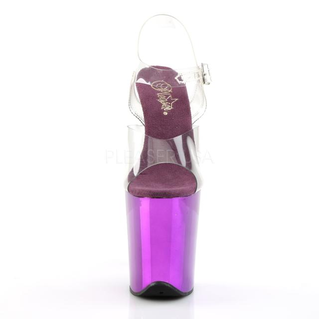 Pleaser(プリーザー) 20cmヒール 超厚底サンダル フラミンゴ FLAMINGO-808 クリア／パープル◆取り寄せ_1