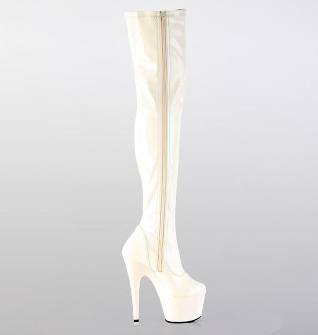 Pleaser(プリーザー) ADORE-3000WCF ワイドカーフ ストレッチサイハイブーツ サイドZIP エナメル黒◆取り寄せ Pleaser(プリーザー) ADORE-3000 ストレッチサイハイブーツ エナメル