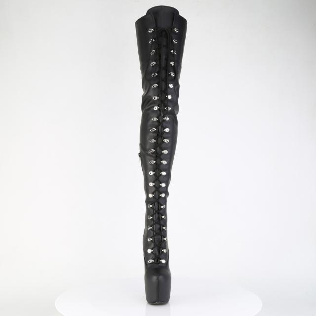 Pleaser(プリーザー) JUBILANT-4012 コンシールドプラットフォーム 7インチヒール クロッチブーツ 1/3サイドZIP つや消し黒◆取り寄せ_1