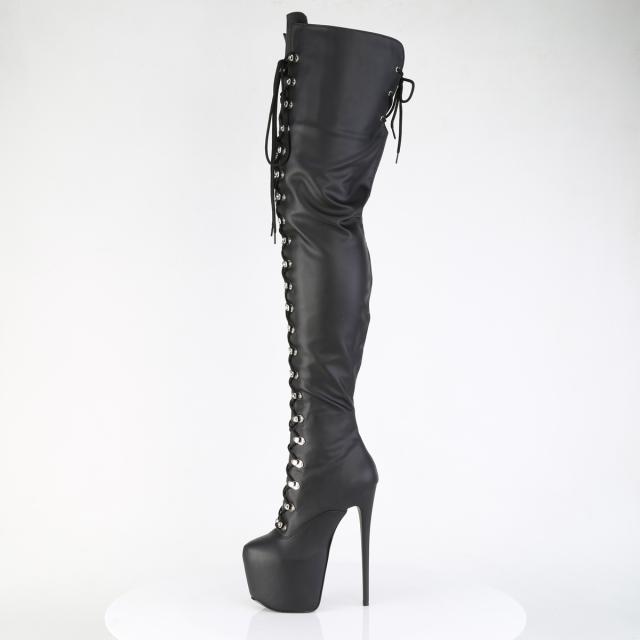 Pleaser(プリーザー) JUBILANT-4012 コンシールドプラットフォーム 7インチヒール クロッチブーツ 1/3サイドZIP つや消し黒◆取り寄せ_2