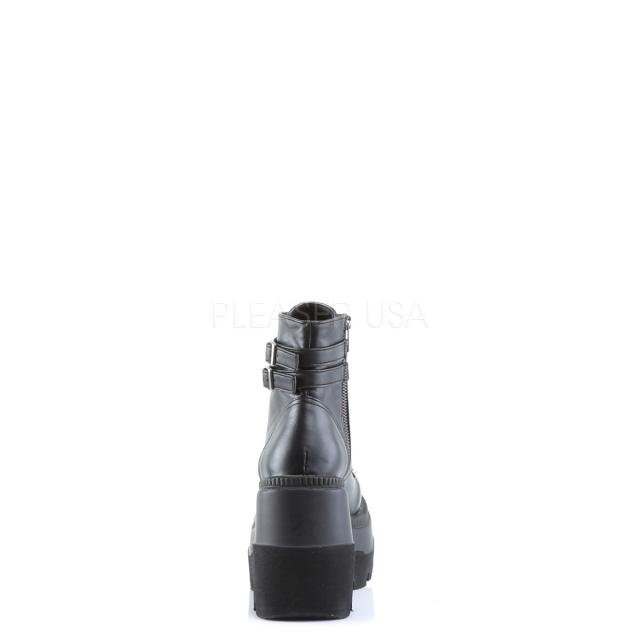 DEMONIA(デモニア) レディース 厚底ショートブーツ SHAKER-52 マットブラック◆取り寄せ_3