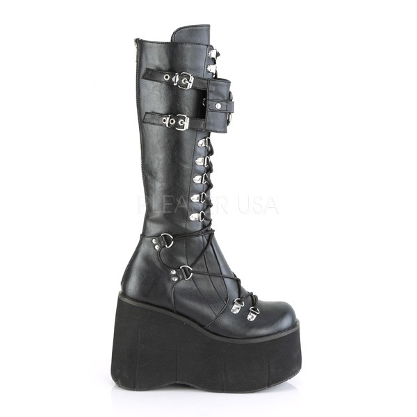 Demonia KERA-200 $$4 1/2inchPlatform Lace-Up Knee High Boots w/ Shield, Back Zip◆取り寄せ
