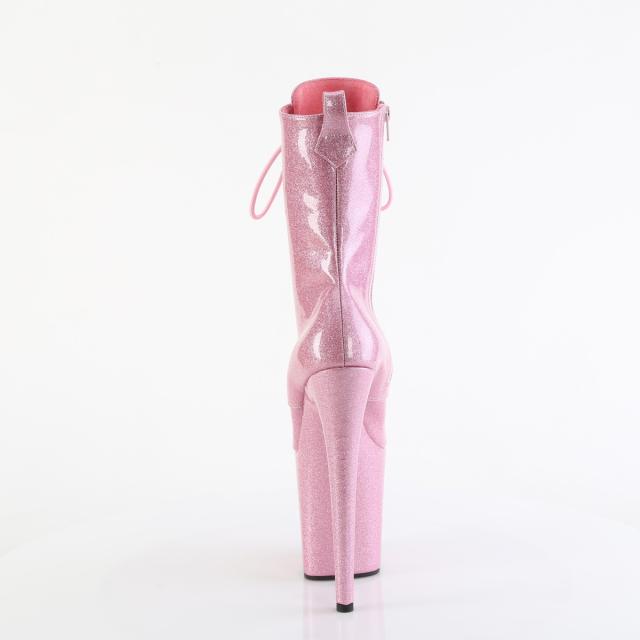 Pleaser(プリーザー) FLAMINGO-1040GP フラミンゴ 超厚底ショートブーツ 20cmヒール ベビーピンクグリッター◆取り寄せ