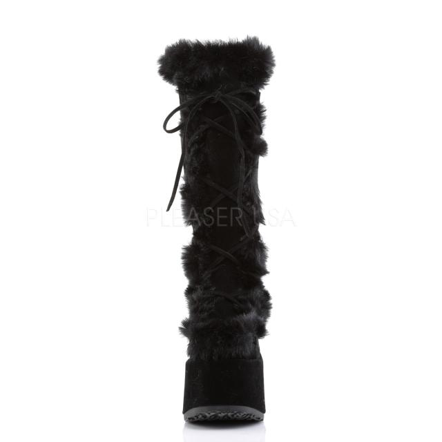 Demonia CAMEL-311 5inch PF Goth Punk Gogo Faux Fur Knee BT◇取り寄せ
