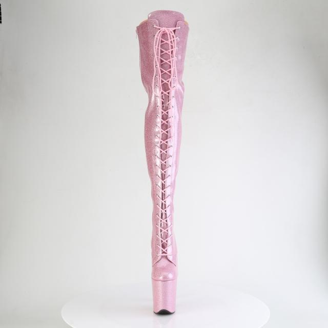 Pleaser(プリーザー) FLAMINGO-3020GP きらきらグリッター 超厚底 サイハイブーツ 舞台 衣装 ベビーピンクグリッター◆取り寄せ_1
