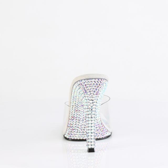 Fabulicious(Pleaser) GALA-01DML ラインストーンヒールサンダル Large (4MM) RS クリア／シルバーAB RS◆取り寄せ_3
