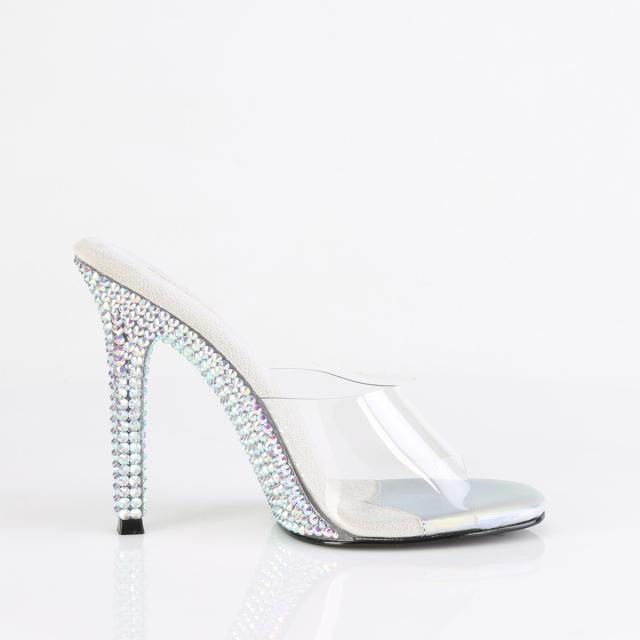 Fabulicious(Pleaser) GALA-01DML ラインストーンヒールサンダル Large (4MM) RS クリア／シルバーAB RS◆取り寄せ_4