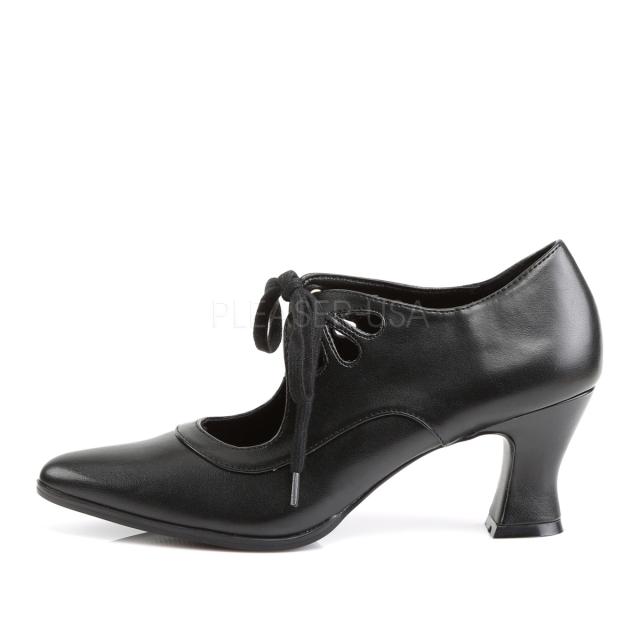 FUNTASMA (Pleaser) レースフロント キトンヒールパンプス VICTORIAN-03 つや消し黒◆取り寄せ_2