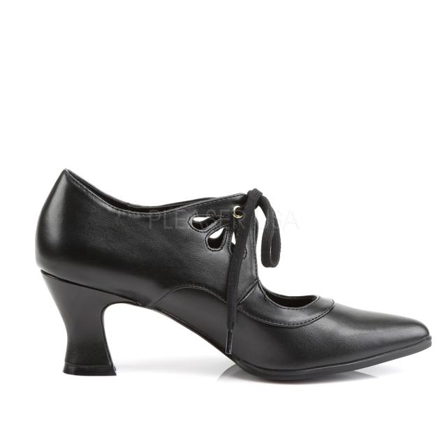 FUNTASMA (Pleaser) レースフロント キトンヒールパンプス VICTORIAN-03 つや消し黒◆取り寄せ_4