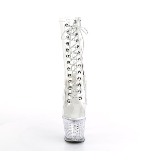 Pleaser(プリーザー) SPECTATOR-1040C テクスチャー厚底クリアブーツ 透明 クリア／クリア◆取り寄せ_1