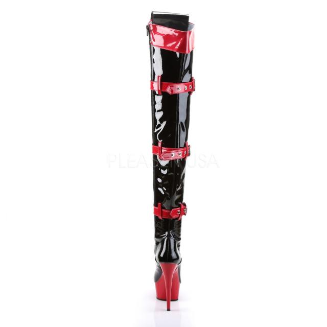 FUNTASMA　サイハイブーツ エナメル黒×赤 Pleaser MEDIC-3028-BLK-RED◆取り寄せ_3