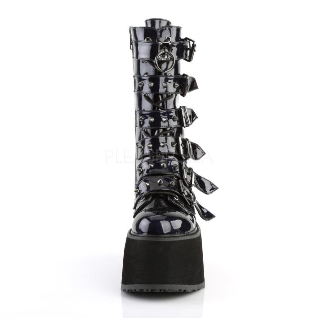 DEMONIA 6連バックルストラップミドルブーツ