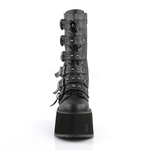 DEMONIA 6連バックルストラップミドルブーツ