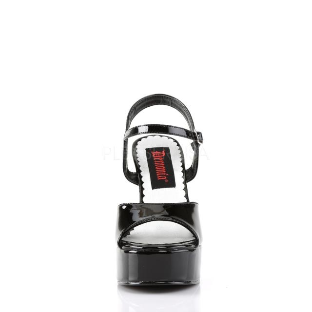 Pleaser(プリーザー) 厚底ハイヒールサンダル／エナメル黒　DOLLY-09-BLKPAT◆取り寄せ Pleaser(プリーザー) 厚底ハイヒールサンダル／エナメル黒 DOLLY-09