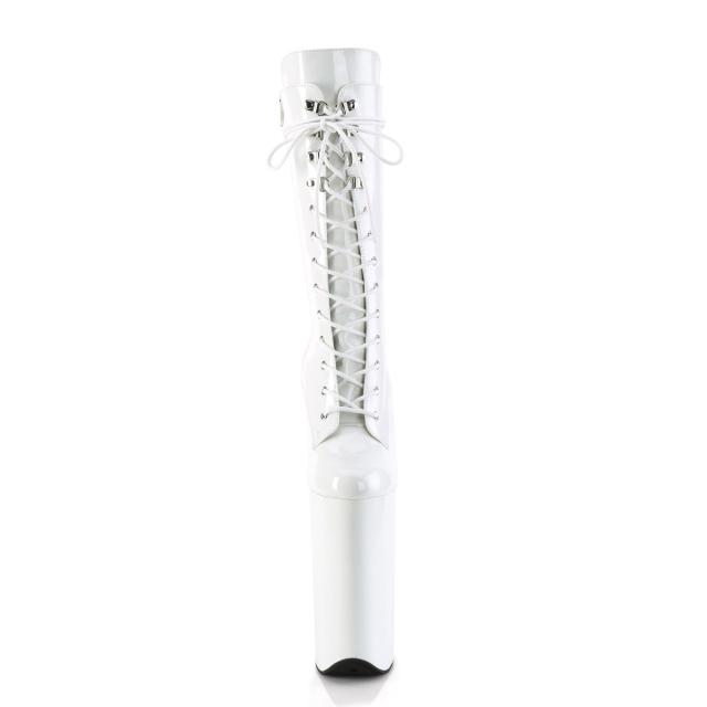 Pleaser(プリーザー) BEYOND-1050 超厚底ミッドカーフブーツ 10インチ(約25cm)ヒール エナメル白◆取り寄せ_1