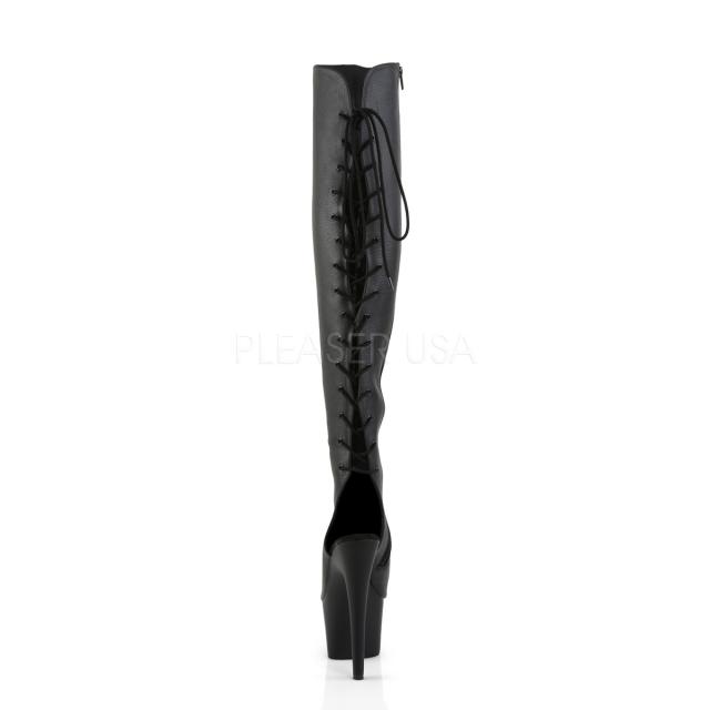 Pleaser ADORE-3019 ひざ上丈ロングブーツサンダル オープントゥ／バック 厚底 ピンヒール ハイヒール 黒 プリーザー◆取り寄せ_3