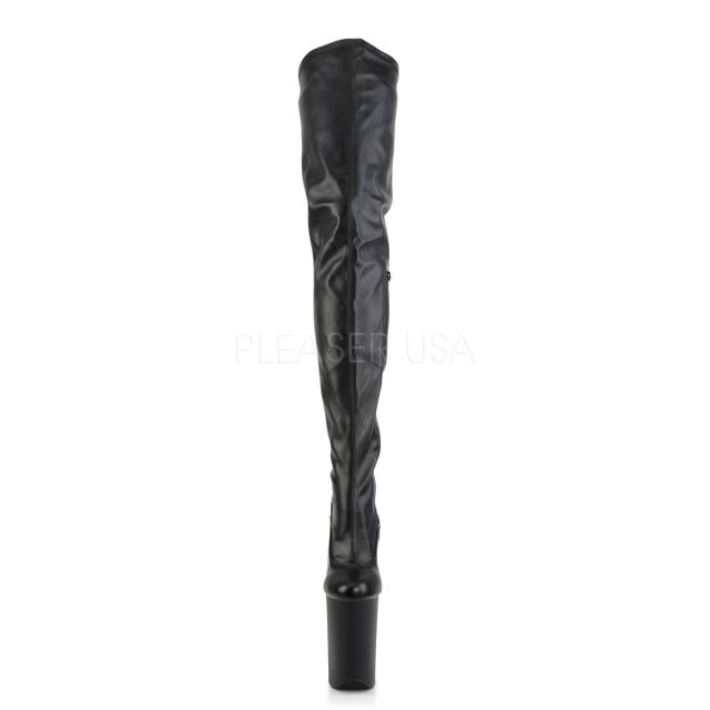 Pleaser(プリーザー) 9インチ（約23cm）ヒール 超厚底クロッチハイブーツ INFINITY-4000 つや消し黒◆取り寄せ_1