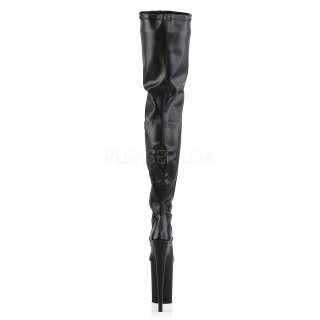 Pleaser(プリーザー) 9インチ（約23cm）ヒール 超厚底クロッチハイブーツ INFINITY-4000 つや消し黒◆取り寄せ_3