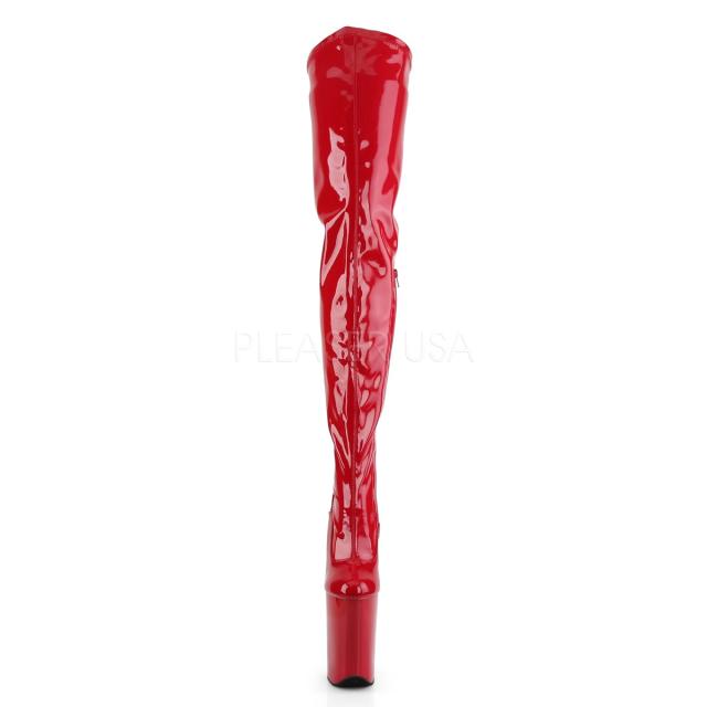 Pleaser(プリーザー) 9インチ（約23cm）ヒール 超厚底クロッチハイブーツ INFINITY-4000 エナメル赤◆取り寄せ_1