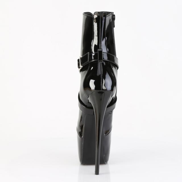 Pleaser(プリーザー) JUBILANT-1011 コンシールドプラット フォームアンクルブーツ 7インチピンヒール サイドZIP エナメル黒◆取り寄せ_3
