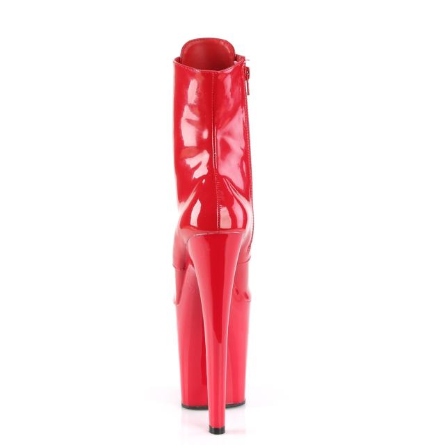 Pleaser(プリーザー) XTREME-1020 ショートブーツ 編み上げブーツ レースアップ エナメル赤 レッド サイドジップ 20cmヒール◆取り寄せ_3