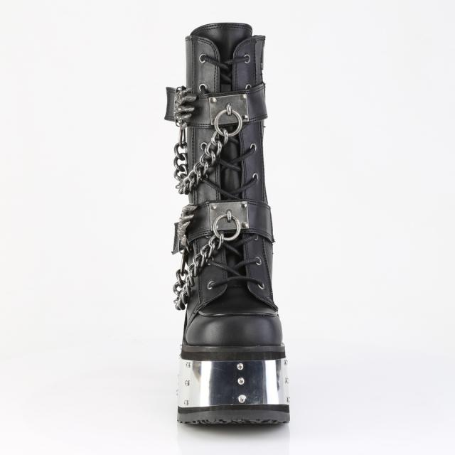 Demonia(デモニア) CAMEL-120 メタルパネル厚底ブーツ スケルトン