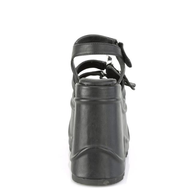 Demonia(デモニア) WAVE-13 ウェッジソール 厚底サンダル 蝙蝠バックル