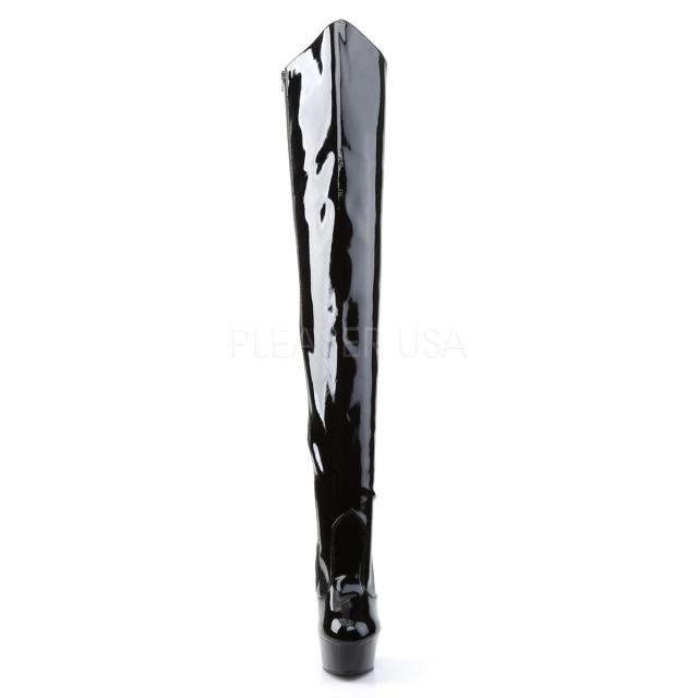 Pleaser DELIGHT-3010 サイハイブーツ 厚底 SM女王様 コスプレ ひざ上丈ロングブーツ 約15cmヒール プリーザー◆取り寄せ_1