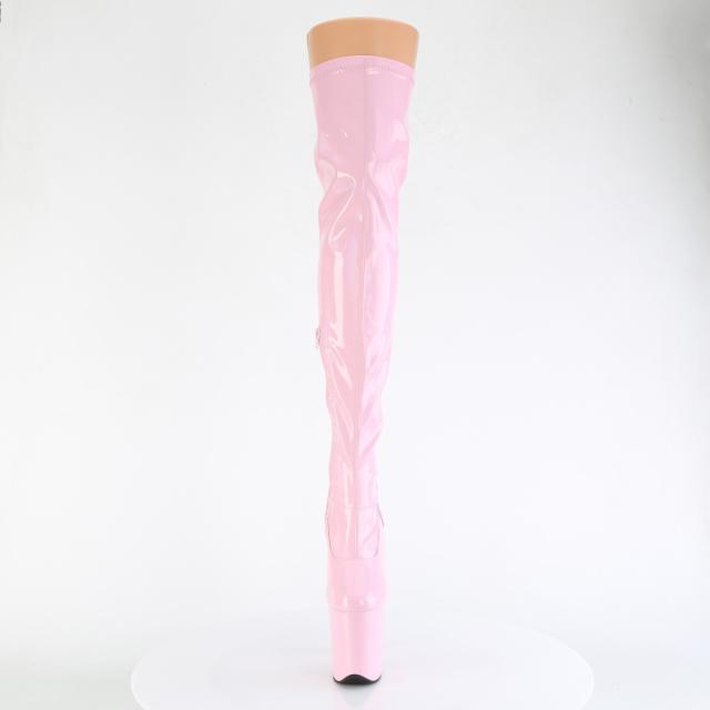 Pleaser(プリーザー) FLAMINGO-3000HWR フラミンゴ 超厚底サイハイブーツ ポールダンス ベビーピンクホロ◆取り寄せ_1