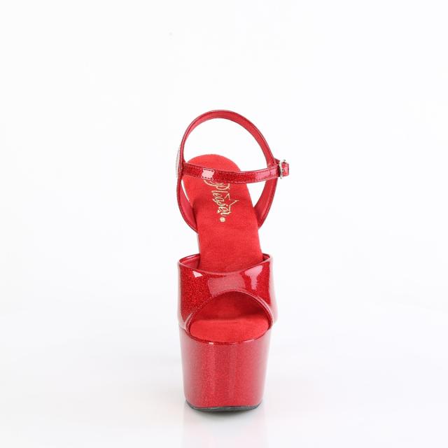 Pleaser(プリーザー) ADORE-709GP アンクルストラップサンダル ルビー