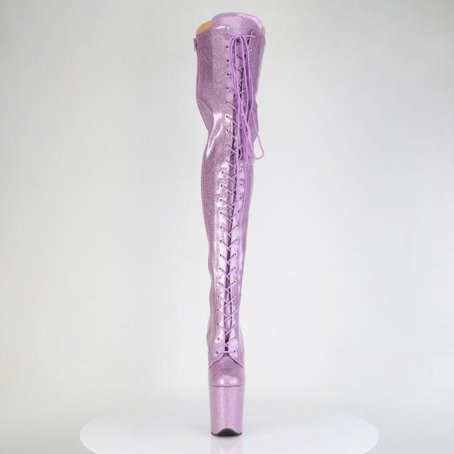 Pleaser(プリーザー) FLAMINGO-3020GP きらきらグリッター 超厚底 サイハイブーツ 舞台 衣装 ライラックグリッター◆取り寄せ_1
