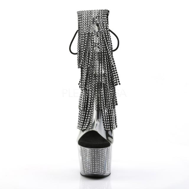 Pleaser ADORE-1017SRS ラインストーンフリンジサンダル クリア